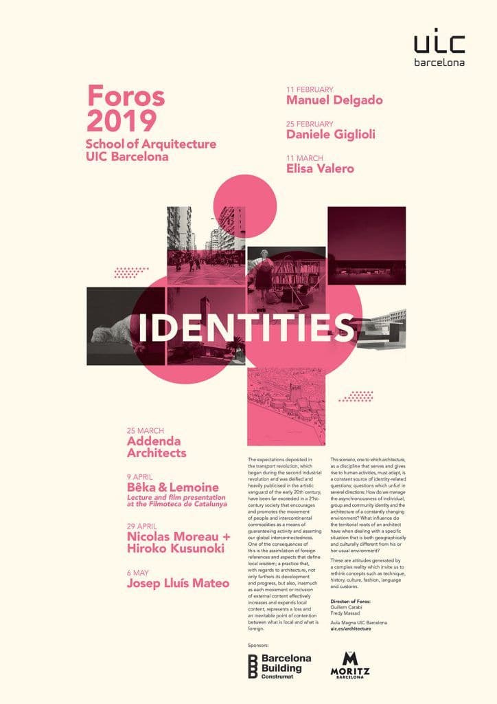 Arranca #Foros2019 “Identities” en UIC Barcelona School of Architecture